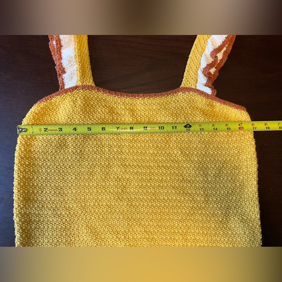 Madewell Colorblock Crocheted Ruffle-Strap Sweater Tank. Medium. - Picture 6 of 9